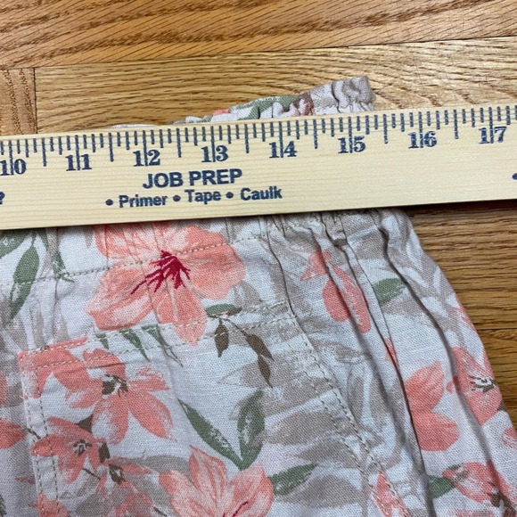 Briggs Floral Linen Blend Shorts Womens L Pink Tropical Coastal Summer NWT - Picture 3 of 7